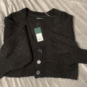 Cropped black cardigan